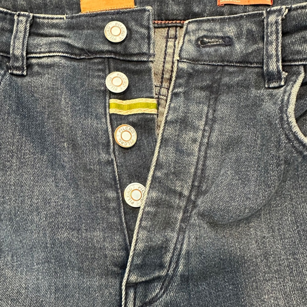 Pilcro Anthro Flare Jeans Women 30 Blue High Rise Button Fly Stretch Boho Retro - Picture 4 of 12